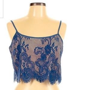 Wyldr Chateau Blue Lace Crop Top